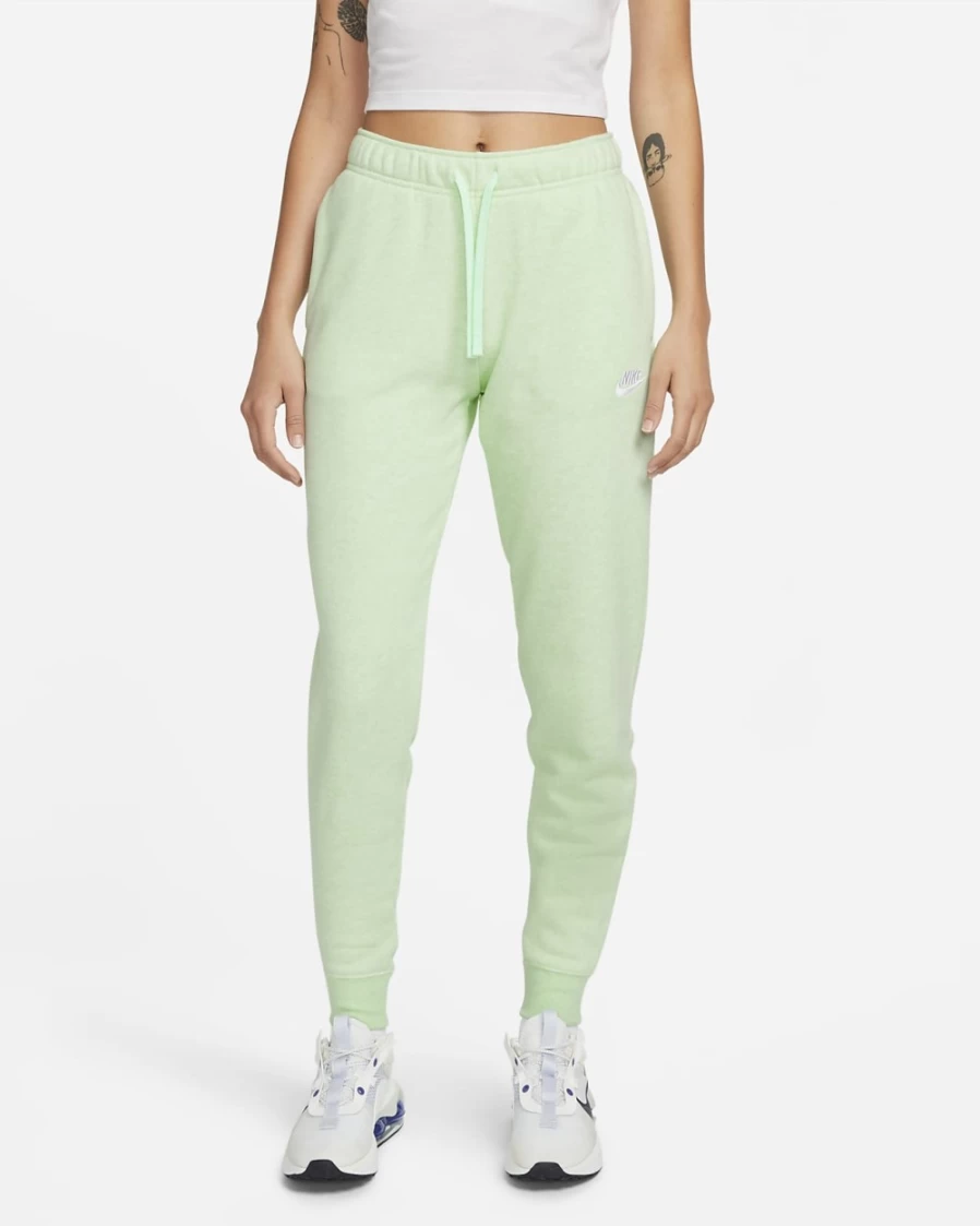 Nike Women's Sportswear Club Fleece Joggers in Mint Foam, Heather & White - Mid-Rise Comfort Pants