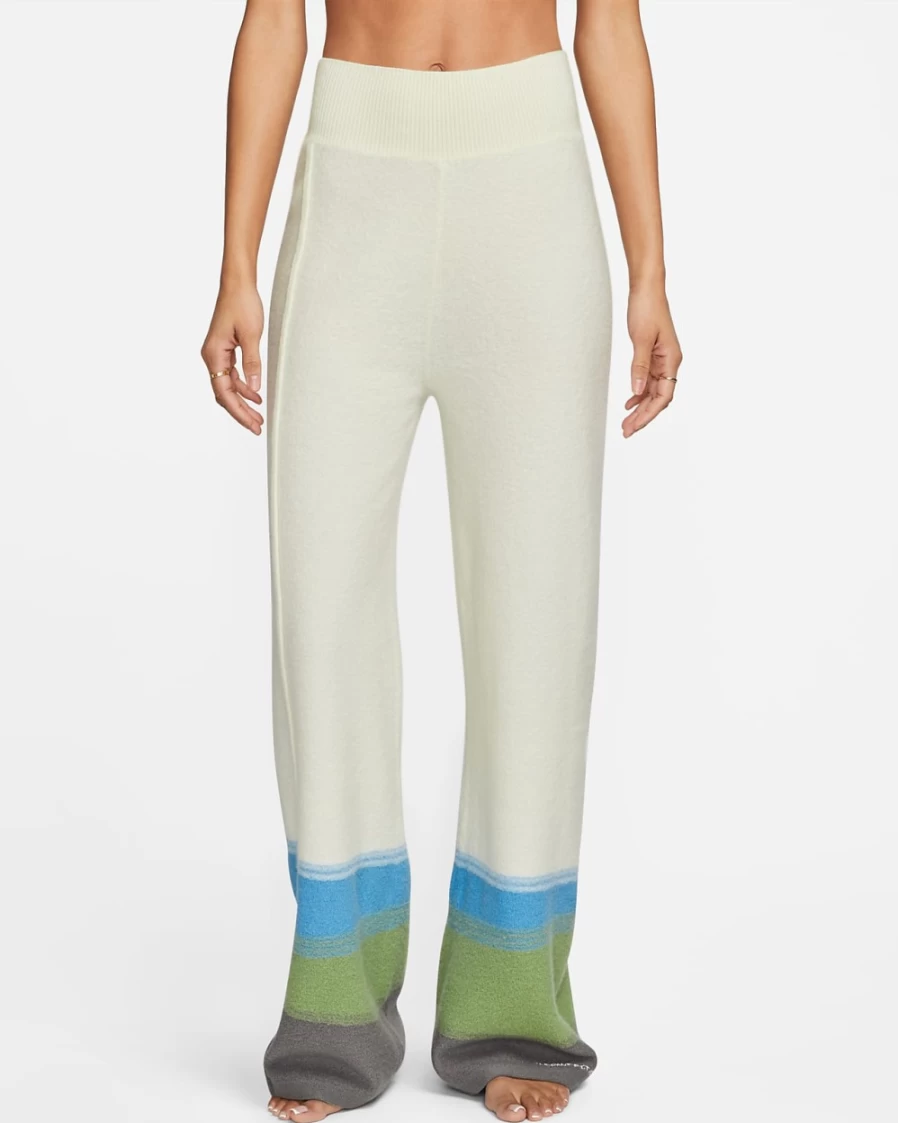 Nike Women's Therma-FIT ADV Yoga Pants - Summit White/University Blue - Wool-Blend Thermal Workout Trousers