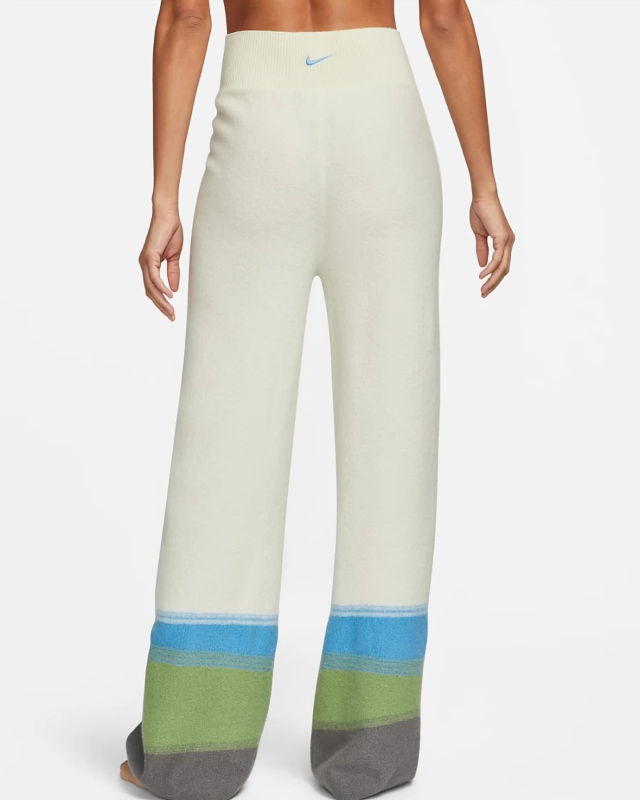 Nike Women's Therma-FIT ADV Yoga Pants - Summit White/University Blue - Wool-Blend Thermal Workout Trousers