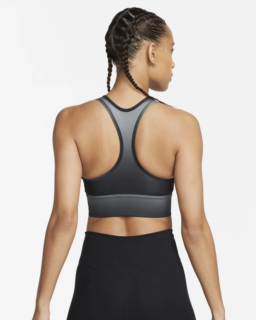 Nike Swoosh Run Women's Medium-Support Longline Padded Sports Bra - Black
