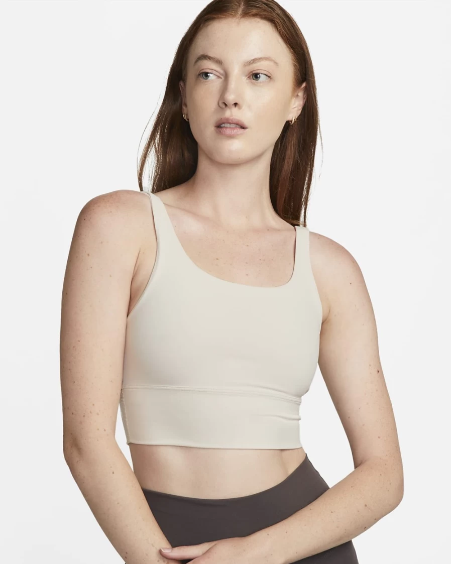 Nike Alate Solo Women's Light-Support Longline Sports Bra - Light Orewood Brown/Particle Grey