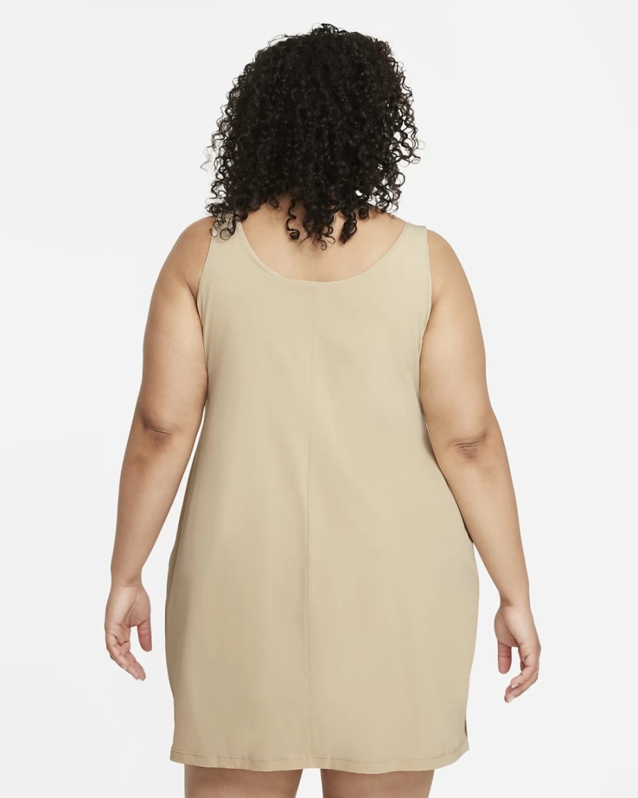 Nike Bliss Luxe Women's Plus Size Training Dress in Rattan/Clear - Workout & Gym Apparel