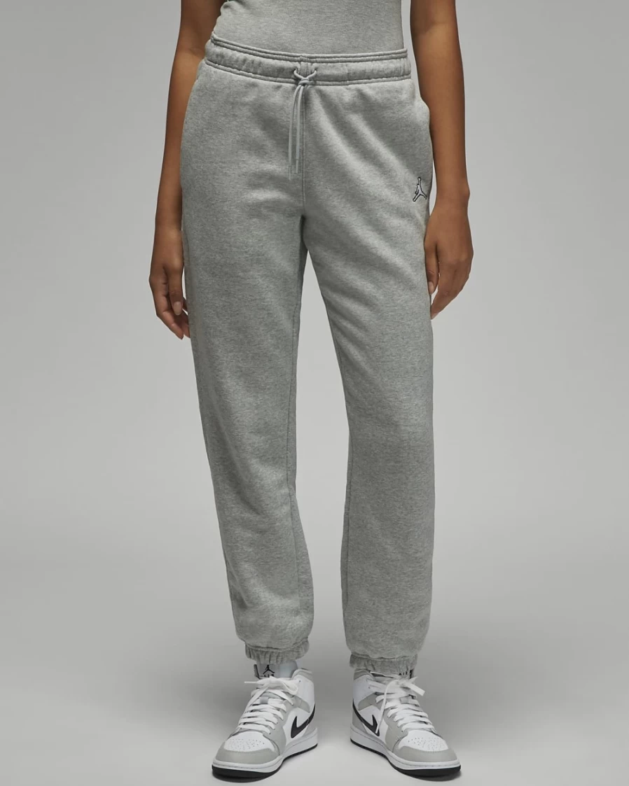 Nike Women's Jordan Brooklyn Fleece Pants - Dark Grey Heather/White