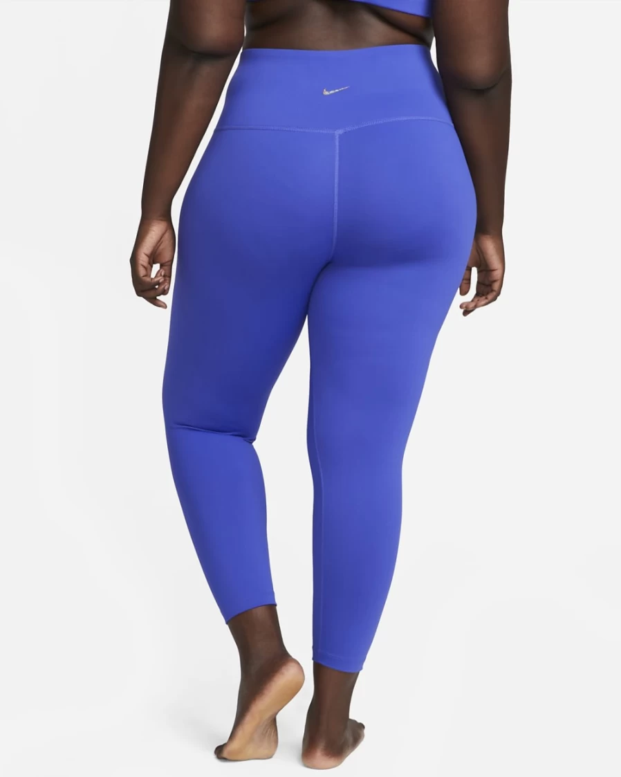 Nike Women's High-Waisted 7/8 Yoga Leggings in Lapis & Iron Grey - Plus Size Workout Tights