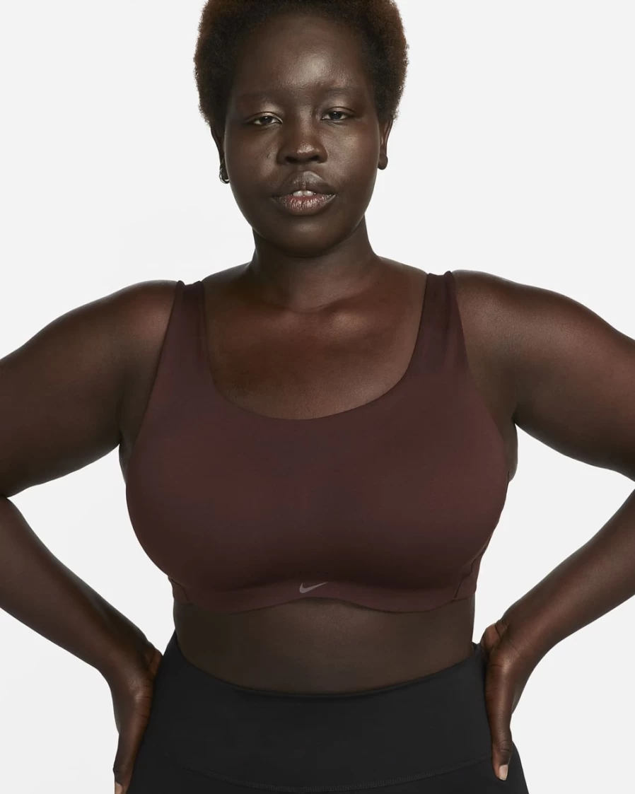 Nike Women's Alate Light-Support Padded Sports Bra - Earth/Earth/White