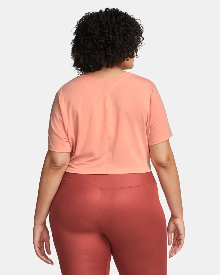 Nike Dri-FIT One Luxe Women's Light Madder Root Cropped Short-Sleeve Top - Plus Size Activewear