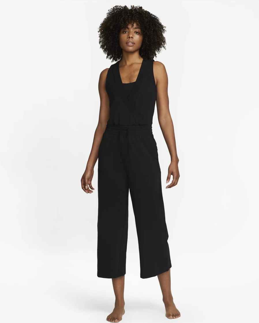 Nike Women's Black Dri-FIT French Terry Yoga Jumpsuit