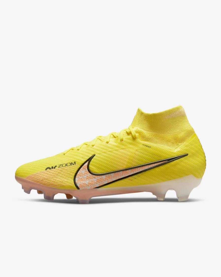 Nike Zoom Mercurial Superfly 9 Elite FG Firm-Ground Soccer Cleats for Men & Women - Yellow Strike/Barely Grape/Coconut Milk/Sunset Glow