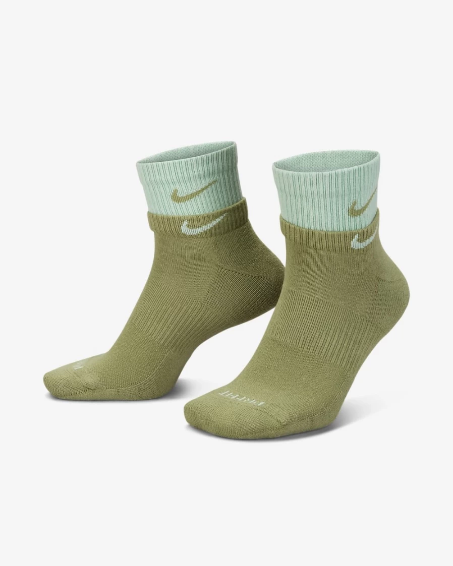 Nike Everyday Plus Cushioned Training Socks for Men & Women - Alligator/Enamel Green Athletic Ankle Socks