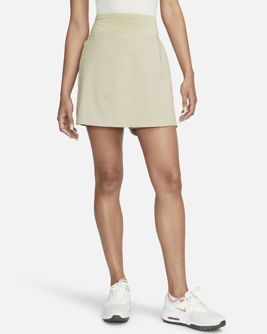 Nike Women's Dri-FIT Golf Skort in Limestone & Black - Moisture-Wicking Athletic Skirt with Shorts