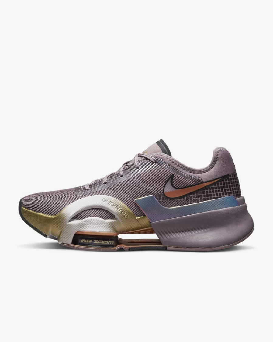 Nike Air Zoom SuperRep 3 Premium Women's HIIT Training Shoes - Purple Smoke/Dark Smoke Grey/Metallic Gold/Copper