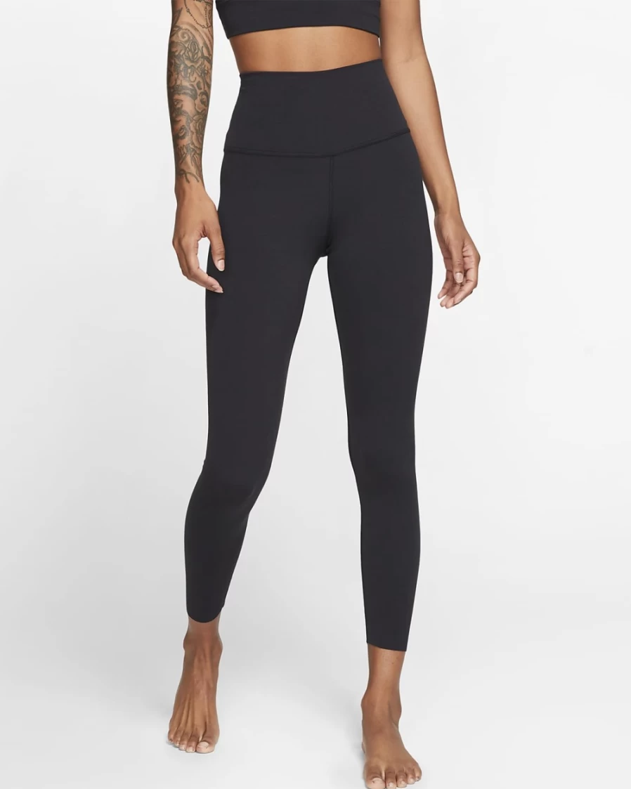 Nike Dri-FIT Luxe Women's High-Waisted Yoga Leggings 7/8 Length - Black/Dark Smoke Grey Infinalon Workout Pants
