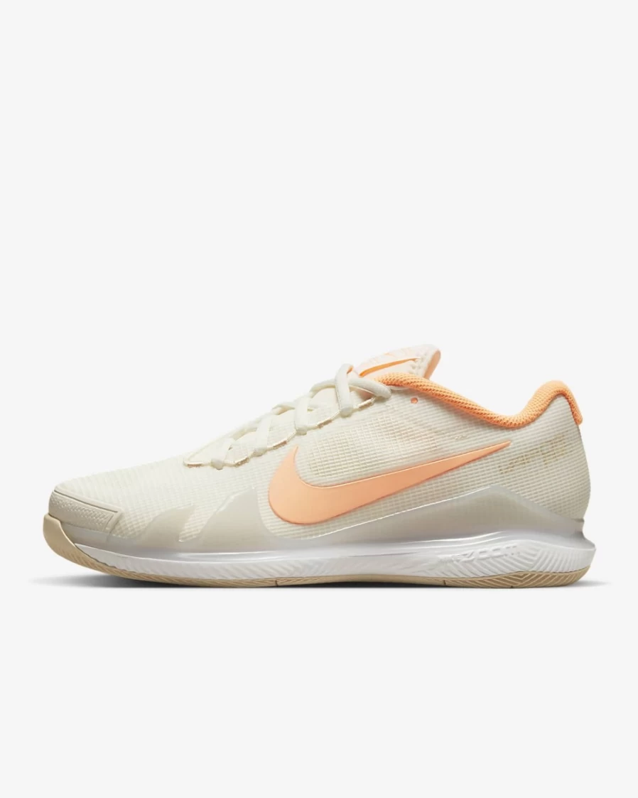 Nike Women's Air Zoom Vapor Pro Tennis Shoes in Sail/White/Sanddrift/Peach Cream for Hard Court