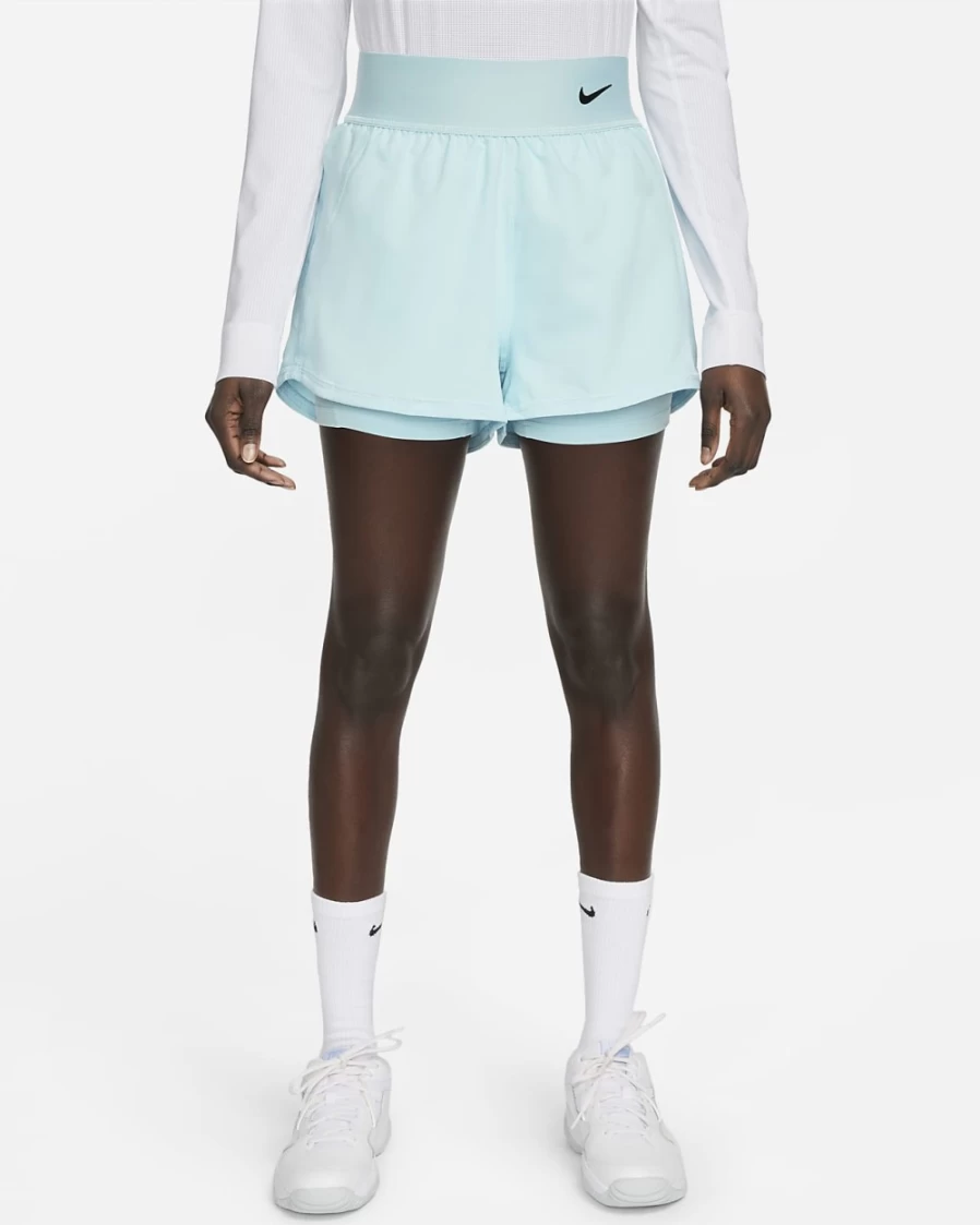 NikeCourt Dri-FIT Advantage Women's Tennis Shorts in Ocean Bliss/Black - Moisture-Wicking & Comfort Fit
