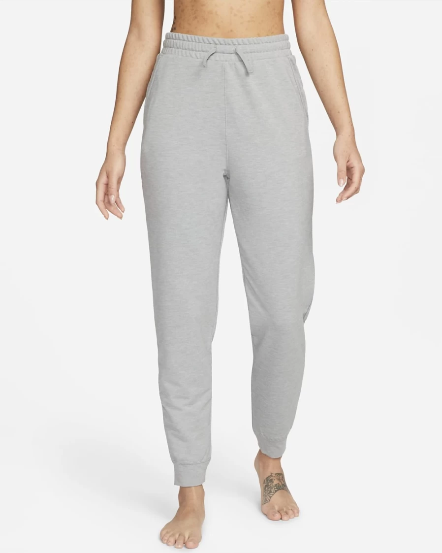Nike Women's Dri-FIT 7/8 Fleece Yoga Joggers in Particle Grey/Heather/Iron Grey
