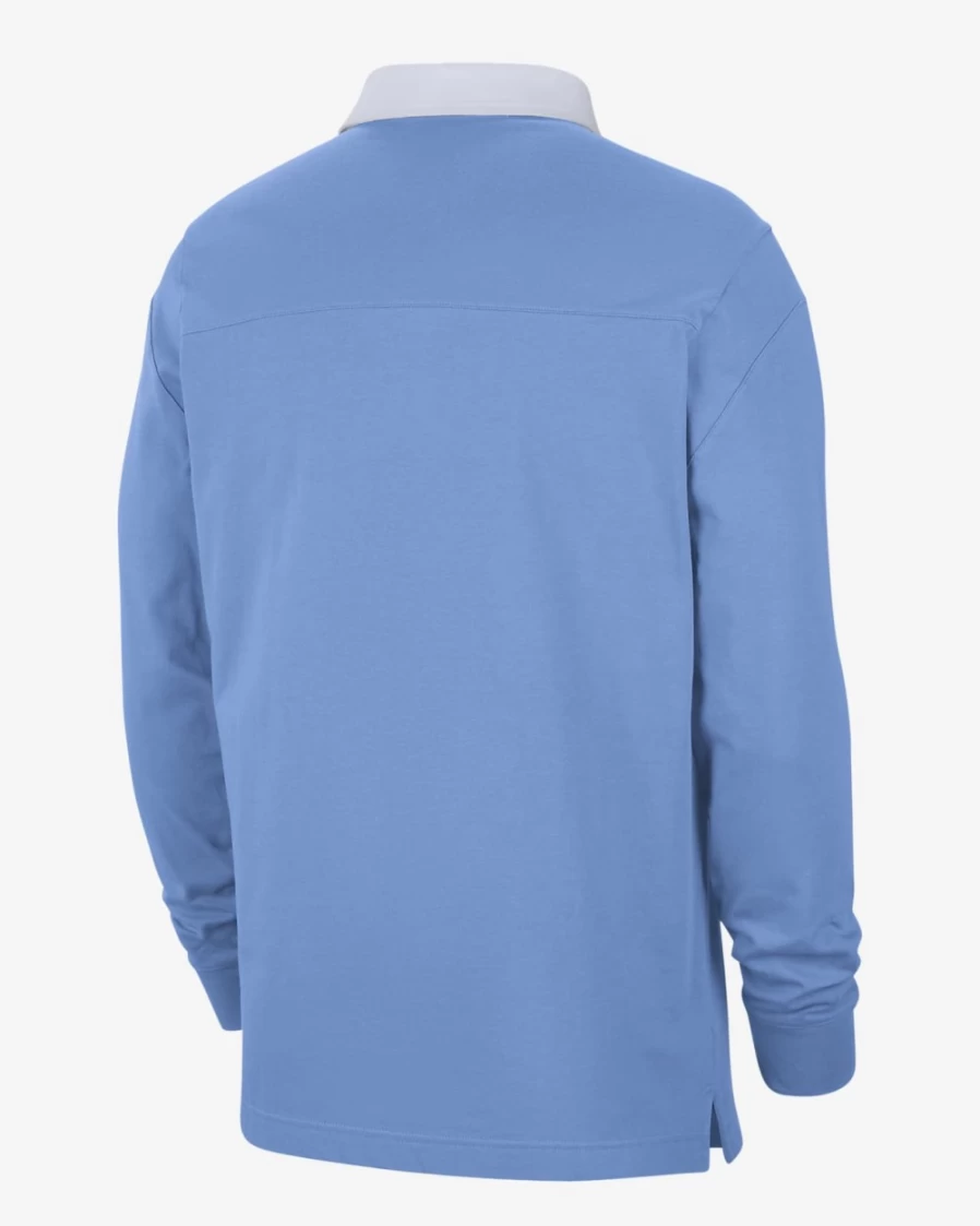 Nike UNC Valor Blue/White Striped Long-Sleeve Polo for Men and Women