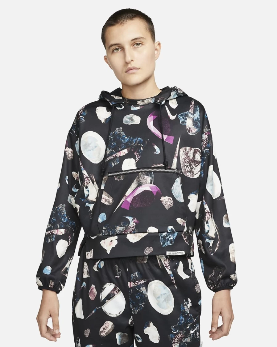 Nike Dri-FIT Women's Black/White Pullover Hoodie for Basketball & Training
