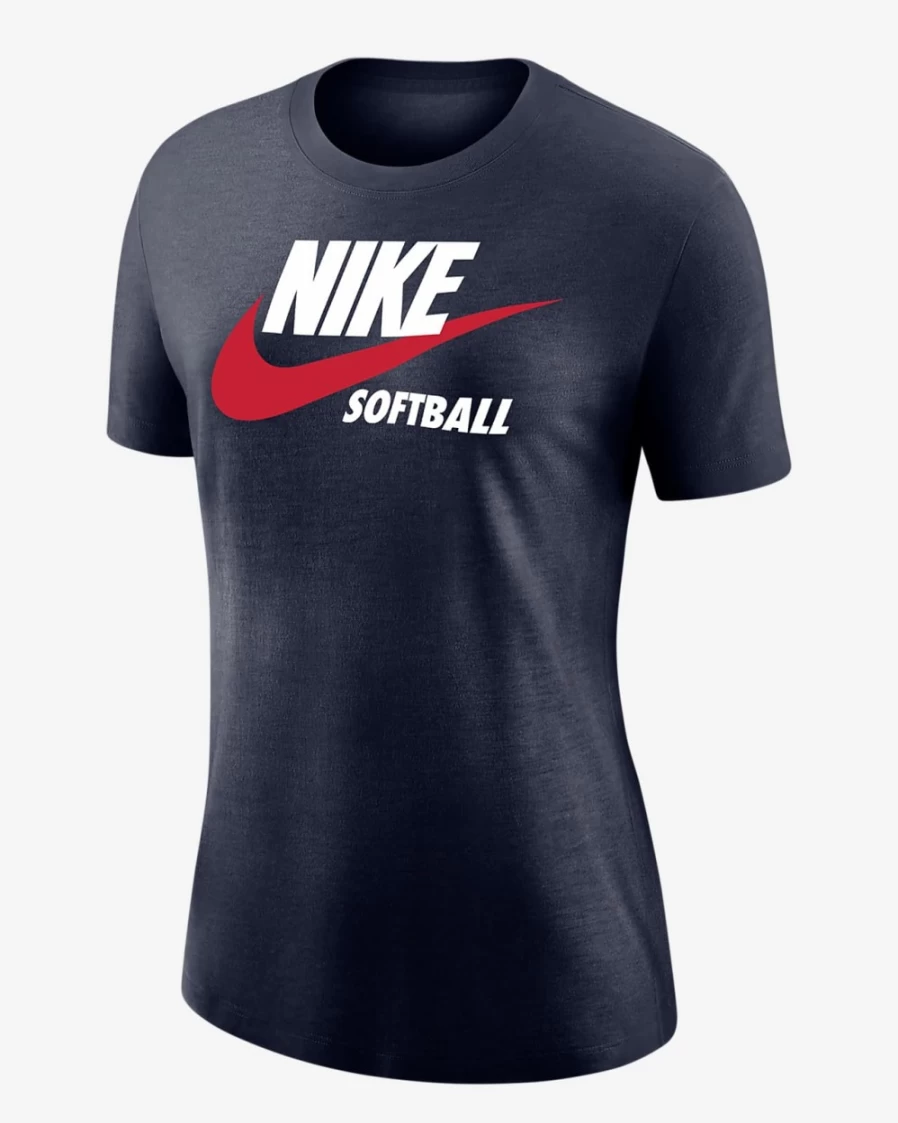 Nike Women's Navy Cotton Crewneck T-Shirt - Athletic Comfort Fit Top