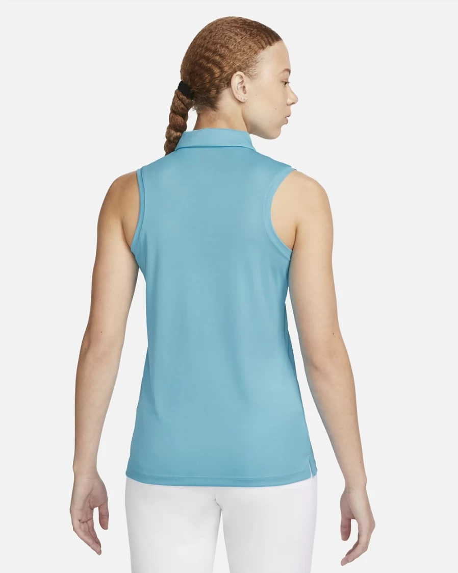 Nike Dri-FIT Victory Women's Baltic Blue/Black Sleeveless Golf Polo Shirt