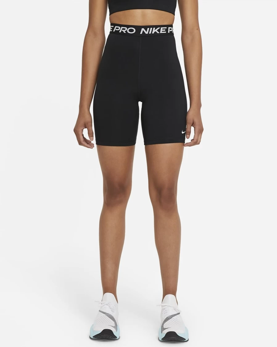 Nike Pro 365 Women's High-Waisted 7" Shorts - Black/White - Comfortable Workout & Training Shorts for Women