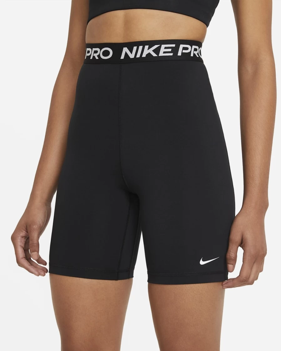 Nike Pro 365 Women's High-Waisted 7" Shorts - Black/White - Comfortable Workout & Training Shorts for Women