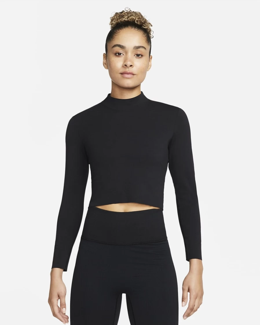 Nike Dri-FIT Luxe Women's Long Sleeve Yoga Crop Top - Black