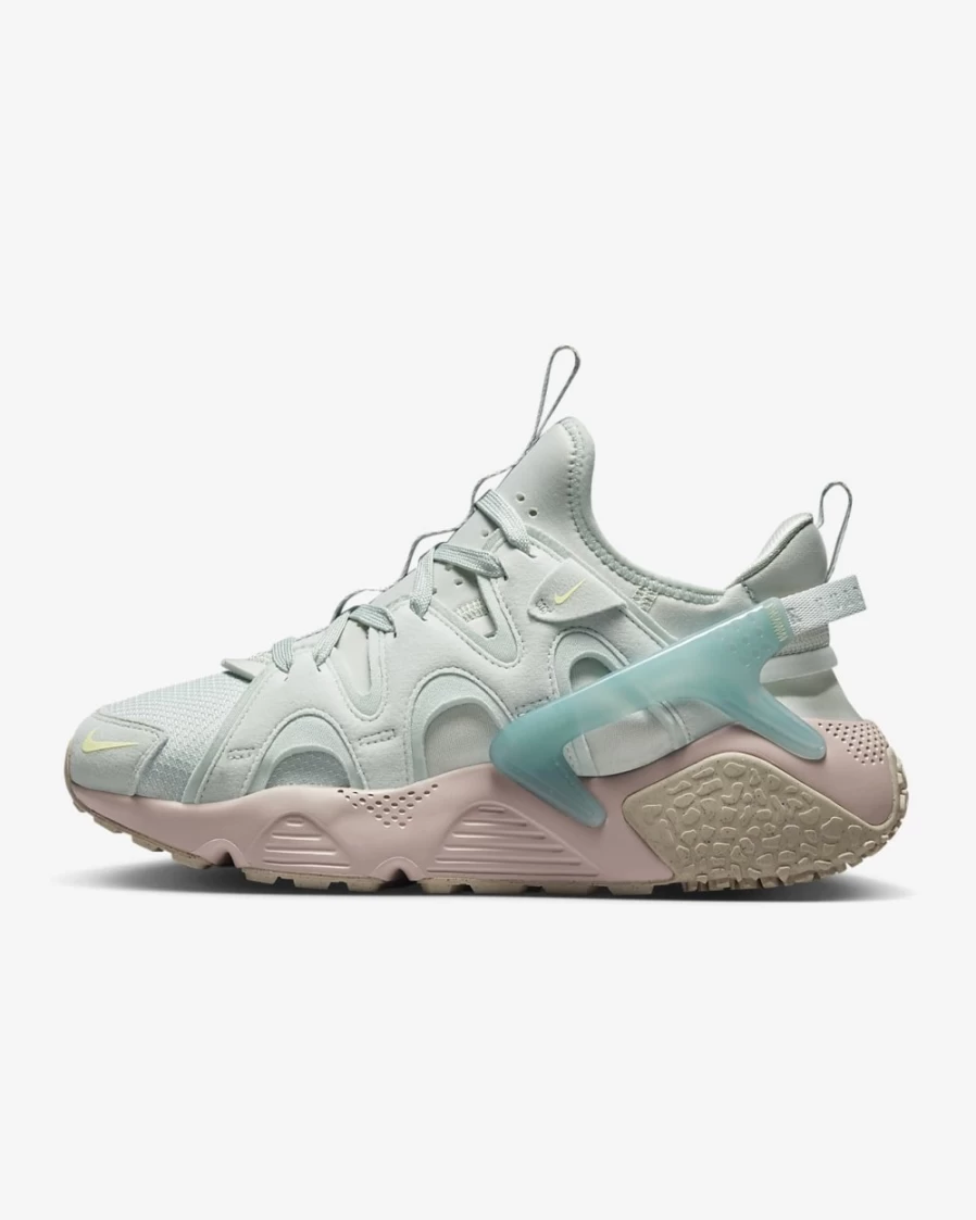 Nike Air Huarache Craft Women's Shoes - Light Silver/Ocean Bliss/Pink Oxford/Citron Tint Athletic Sneakers