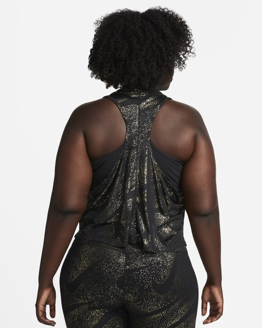Nike Dri-FIT One Women's Plus Size Black/White Printed Workout Tank Top for Training