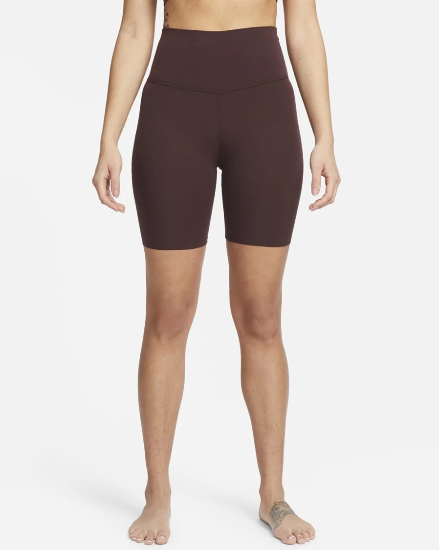 Nike Women's High-Waisted Yoga Shorts in Brown Basalt/Light Chocolate - Luxe Comfort for Workouts