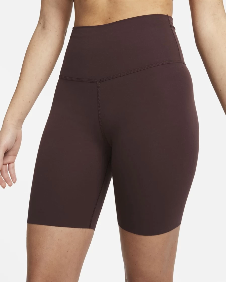 Nike Women's High-Waisted Yoga Shorts in Brown Basalt/Light Chocolate - Luxe Comfort for Workouts