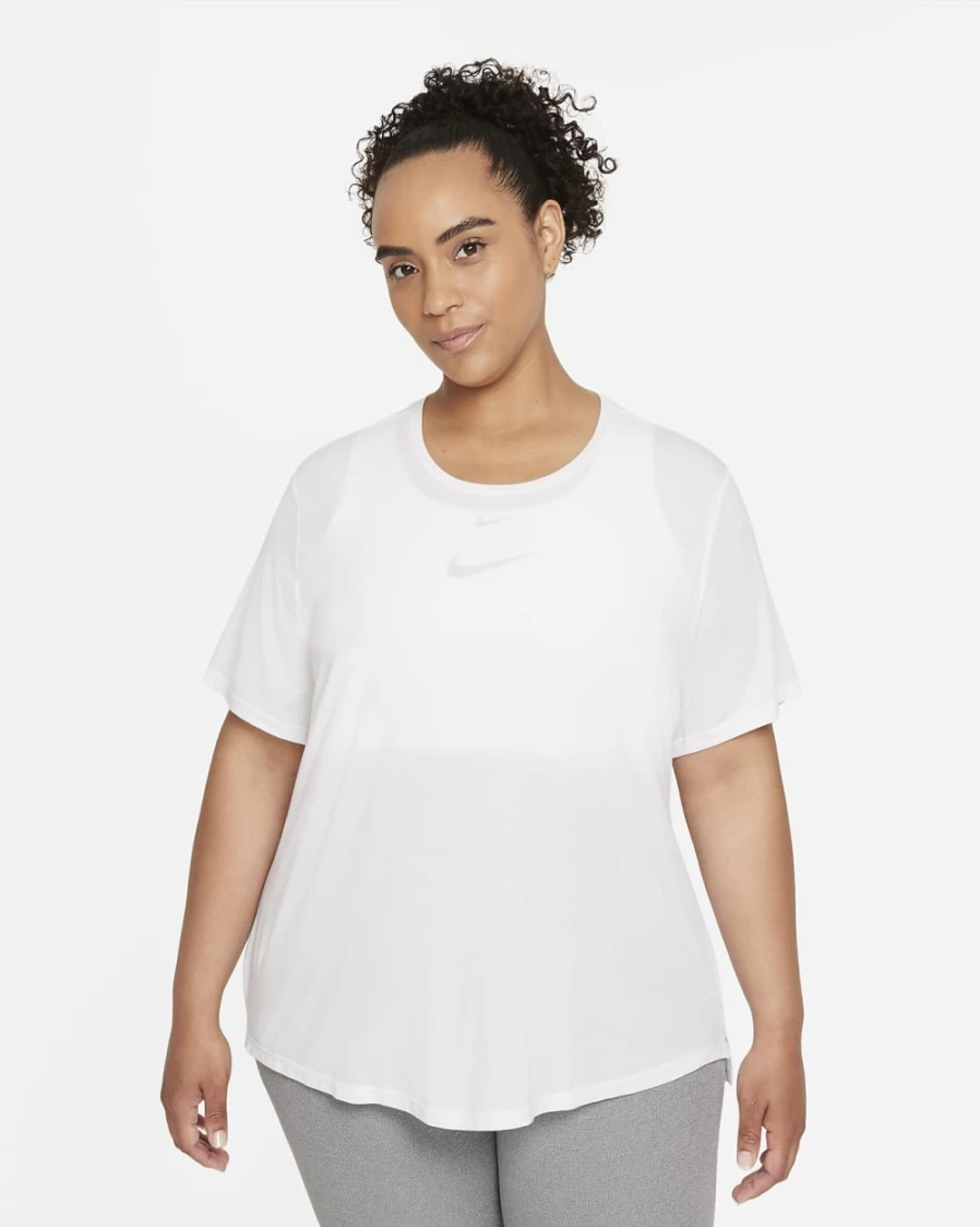 Nike Dri-FIT UV Luxe Women's Plus Size White Short-Sleeve Moisture-Wicking T-Shirt