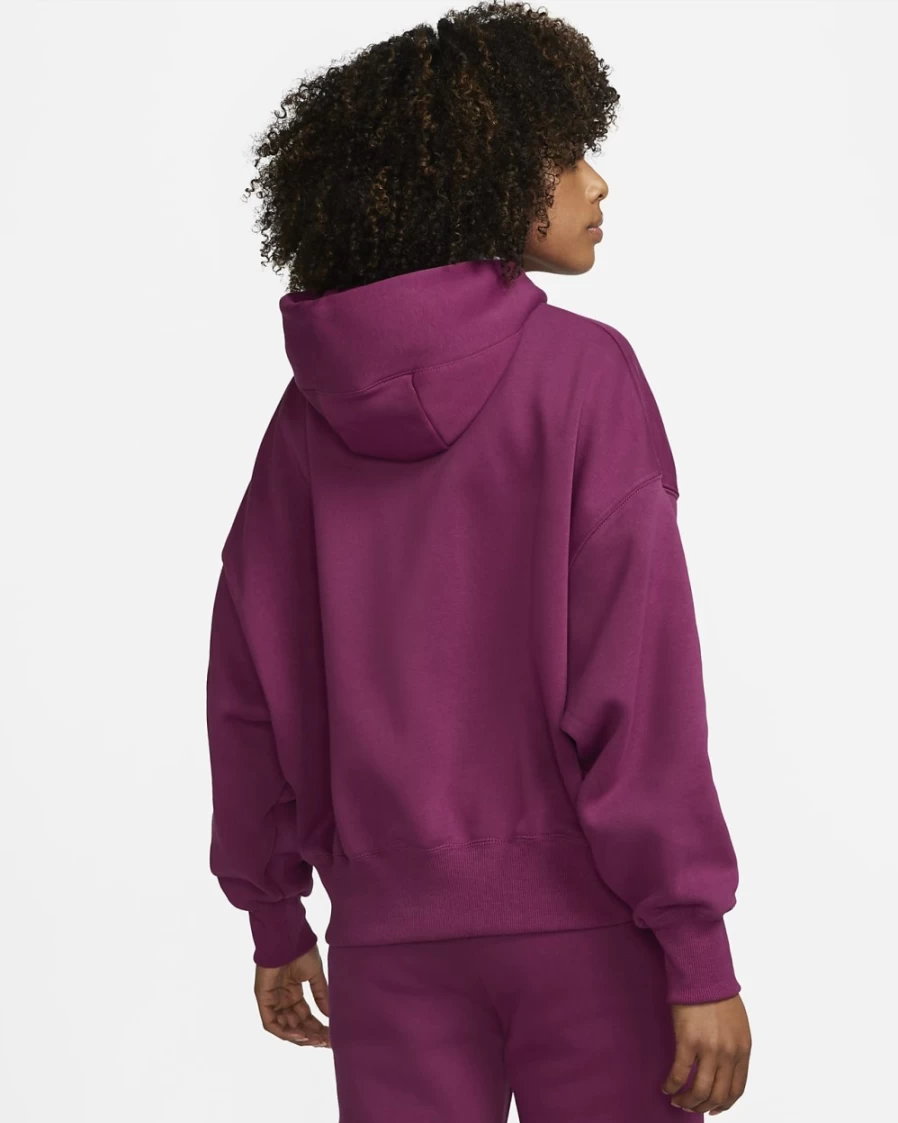 Nike Women's Rosewood/Sail Phoenix Fleece Oversized Pullover Hoodie | Sportswear Collection