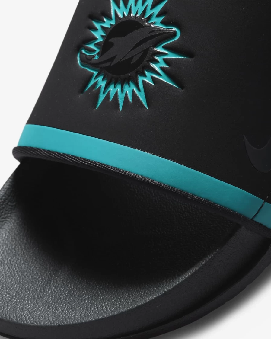 Nike Offcourt NFL Miami Dolphins Slide Sandals for Men & Women - Black/Turbo Green/Brilliant Orange/Anthracite