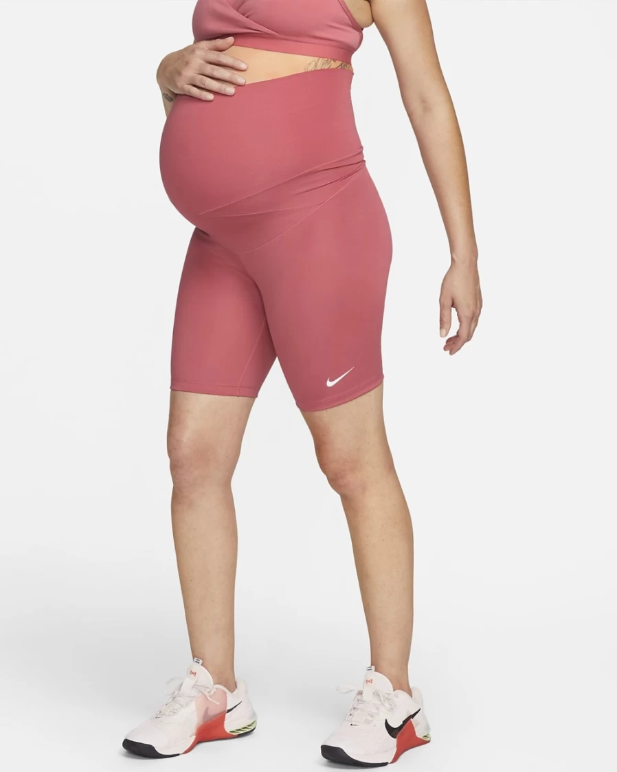 Nike Women's Archaeo Pink/White 7" Maternity Biker Shorts - One (M)
