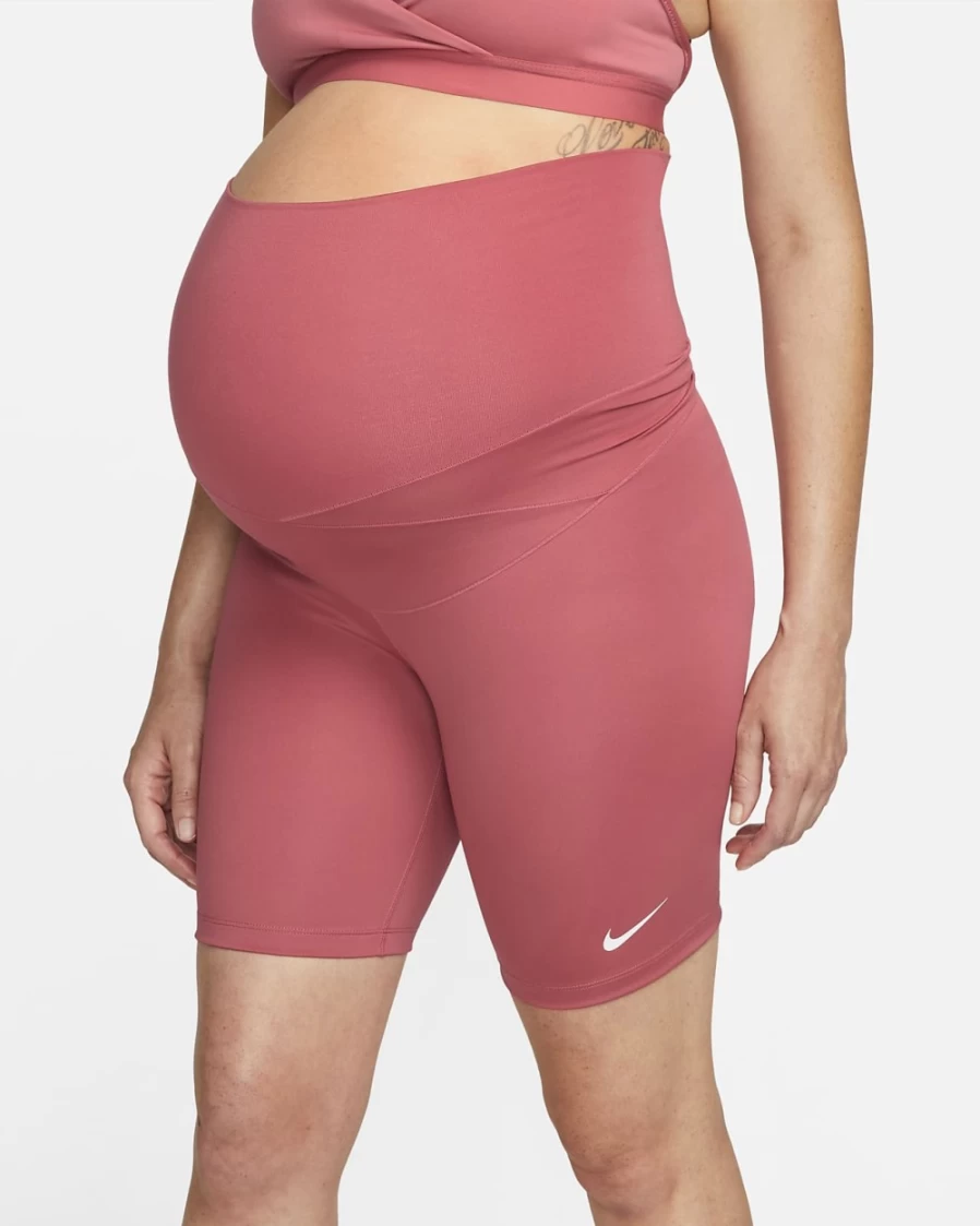 Nike Women's Archaeo Pink/White 7" Maternity Biker Shorts - One (M)