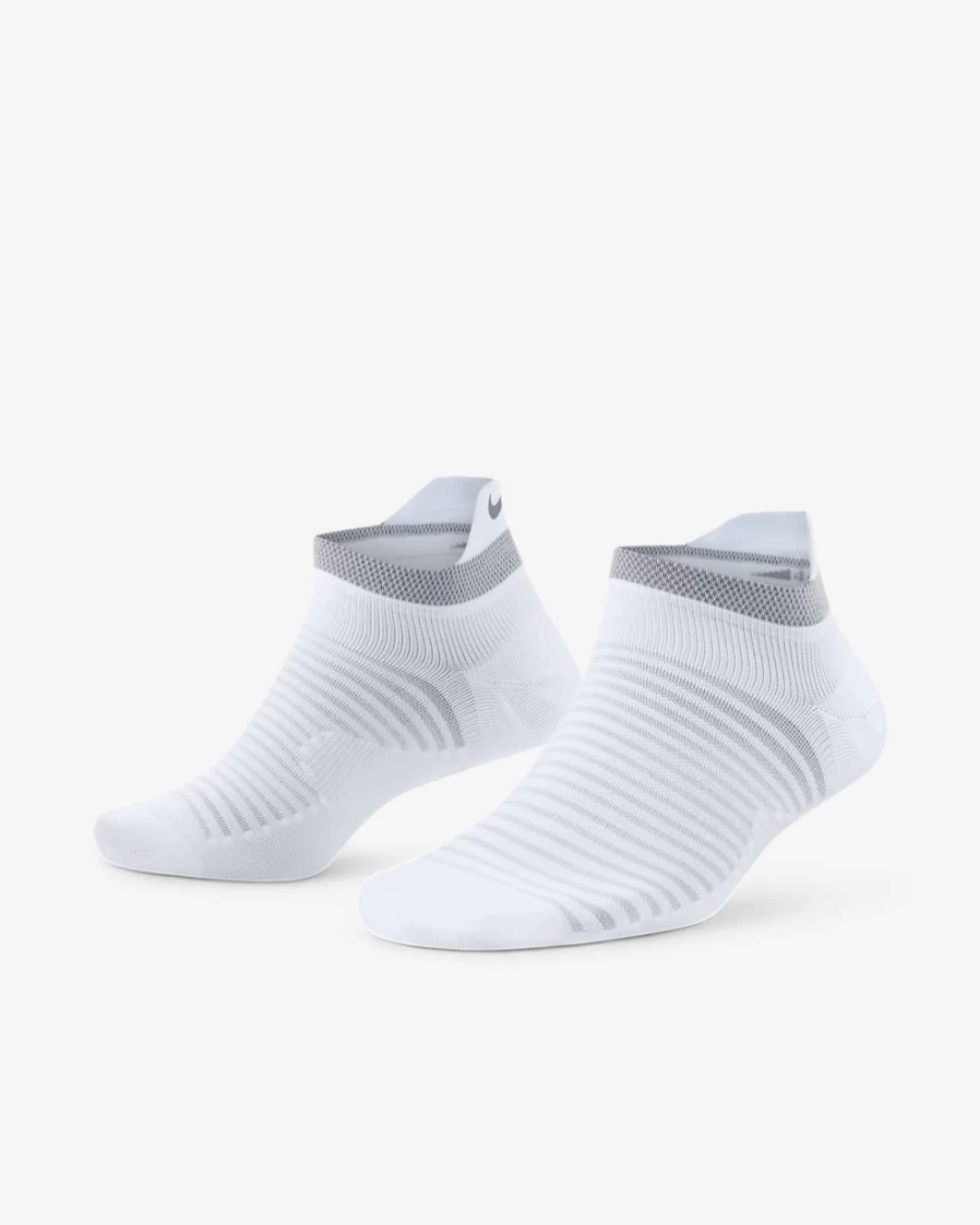 Nike Spark Lightweight No-Show Running Socks for Men & Women - Breathable White Athletic Socks