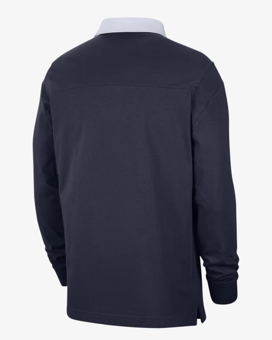 Nike Penn State Striped Long-Sleeve Polo Shirt for Men & Women in College Navy/White