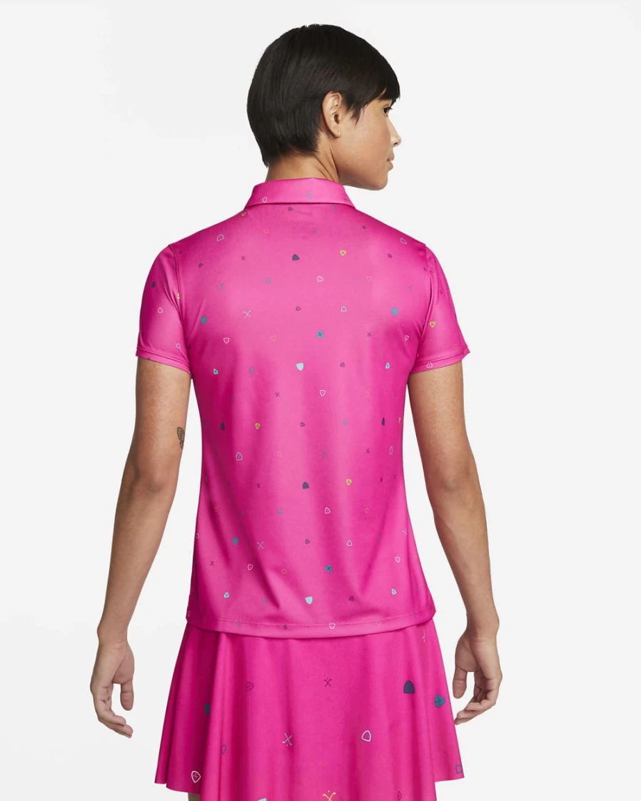 Nike Dri-FIT Victory Women's Golf Polo - Active Pink/Washed Teal Printed Performance Top