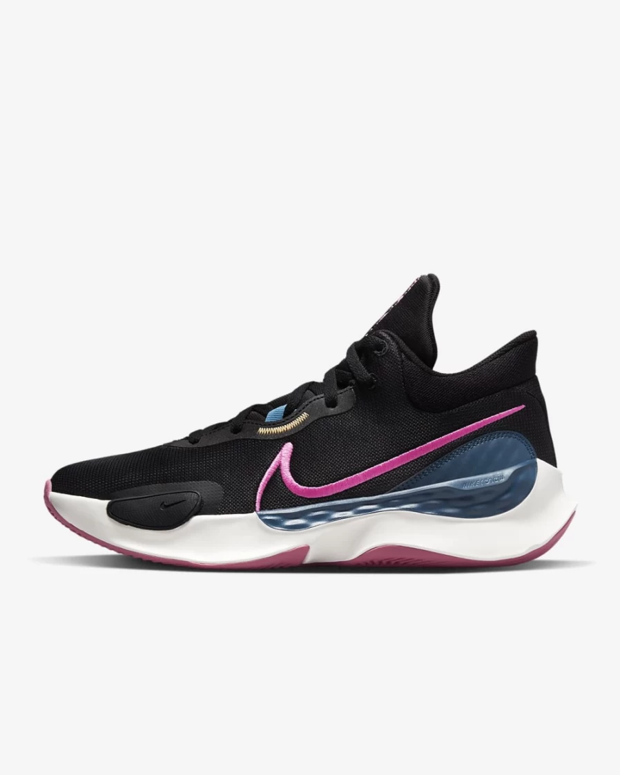 Nike Renew Elevate 3 Basketball Shoes for Men & Women - Black/Valerian Blue/Desert Berry/Pinksicle Colorway