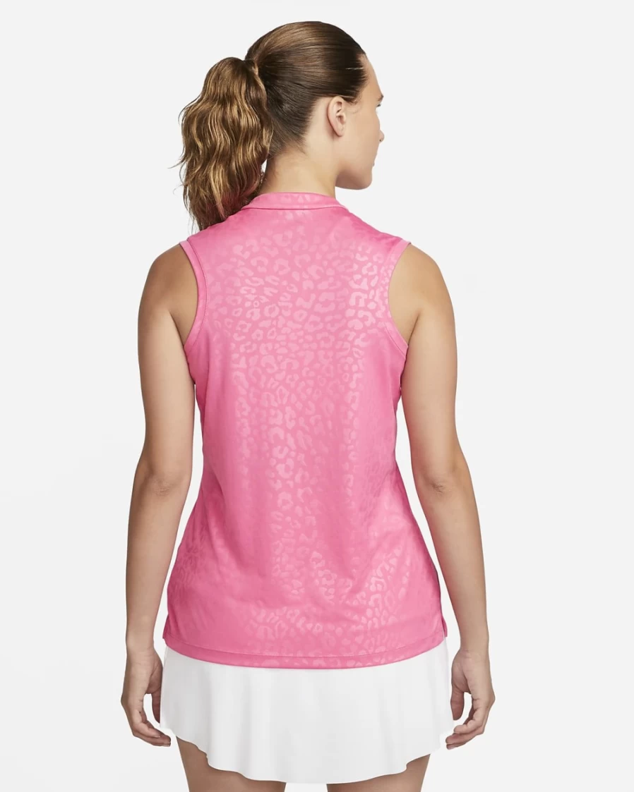 Nike Dri-FIT Victory Women's Sleeveless Golf Polo - Pinksicle/Black, Moisture-Wicking, Breathable Tennis Top for Women