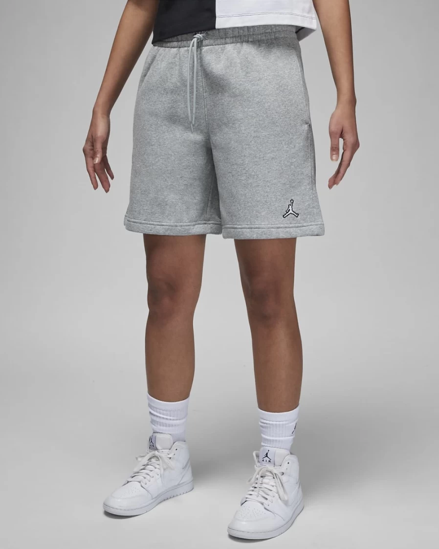 Nike Women's Jordan Brooklyn Fleece Shorts in Dark Grey Heather