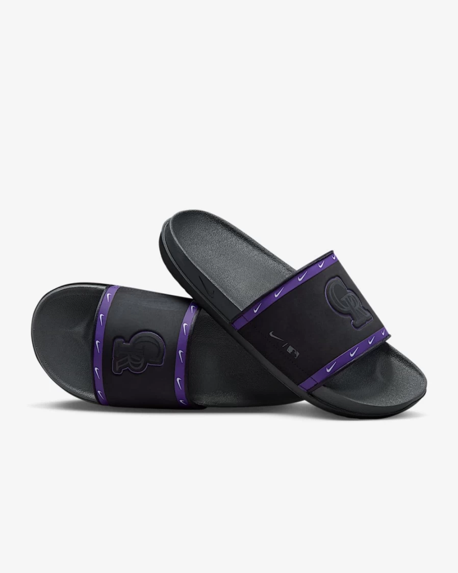 Nike Offcourt Slide for Men & Women - MLB Colorado Rockies Edition in Black, Court Purple, Wolf Grey, Anthracite