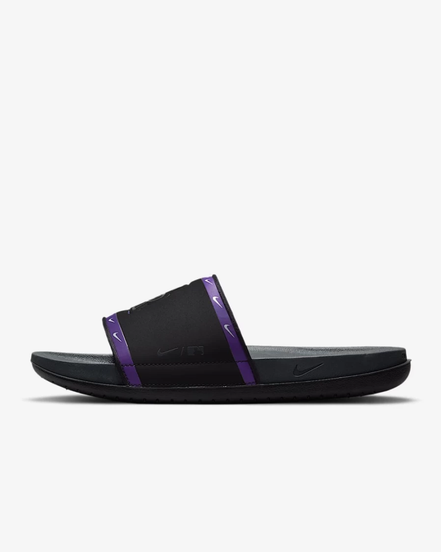 Nike Offcourt Slide for Men & Women - MLB Colorado Rockies Edition in Black, Court Purple, Wolf Grey, Anthracite