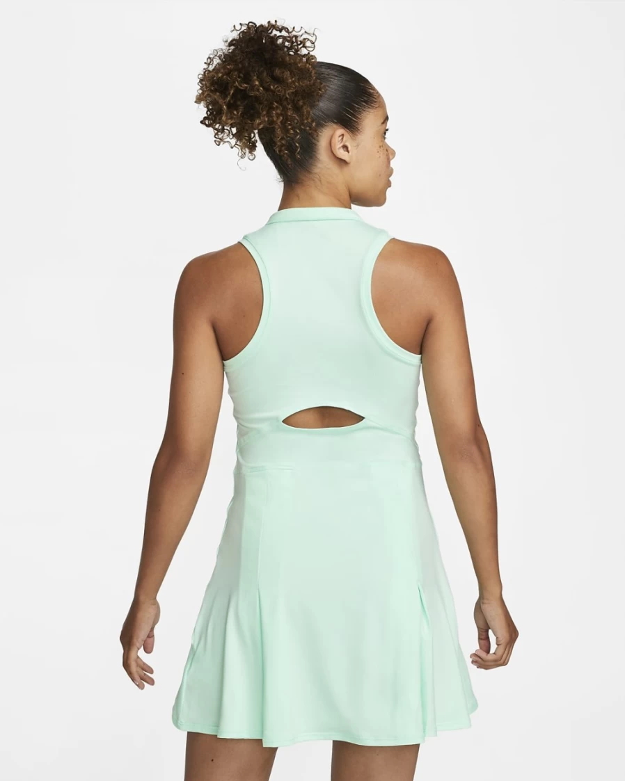 Nike Women's Mint Foam/Black Dri-FIT Tennis Dress - Court Victory Sports Apparel