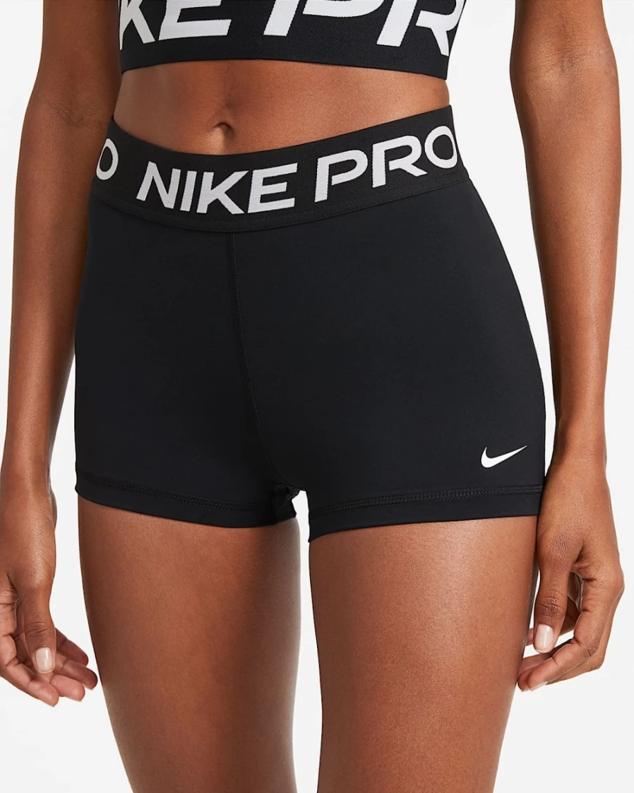 Nike Pro Women's 3" Shorts - Black/White Training Shorts for Women