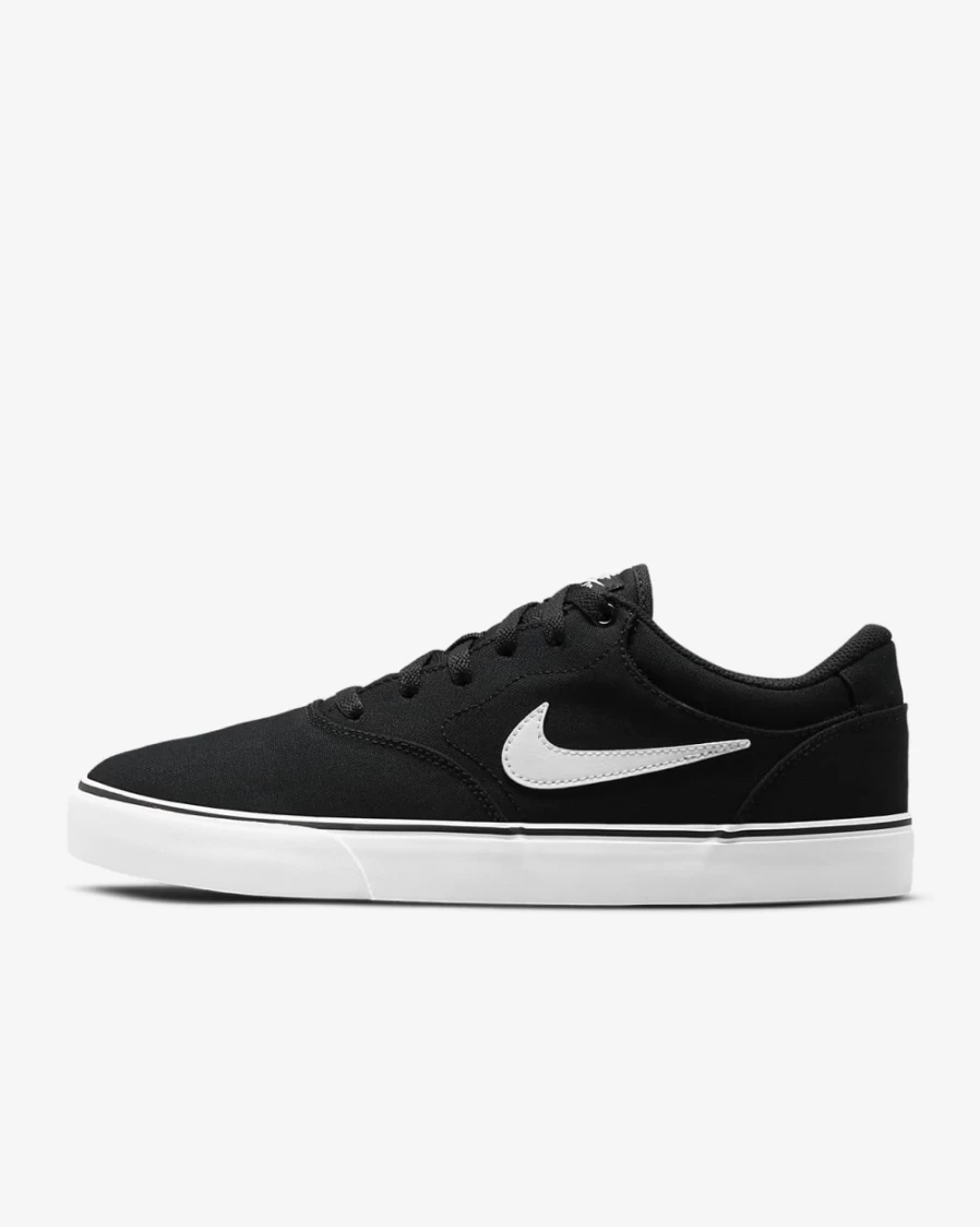 Nike SB Chron 2 Canvas Skate Shoes for Men & Women - Black/White Skateboarding Sneakers