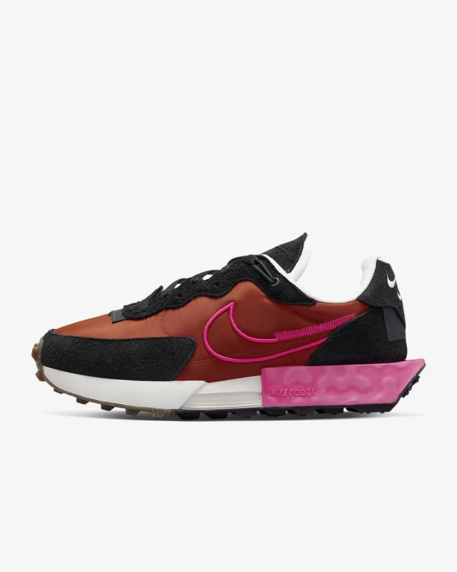 Nike Fontanka Waffle Women's Shoes - Burnt Sunrise/Black/Gum Brown/Pink Prime Running Sneakers