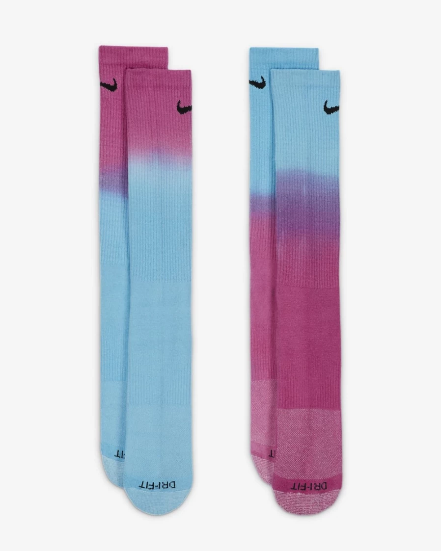 Nike Everyday Plus Multi-Color Cushioned Crew Socks for Men & Women - 2 Pairs Pack
