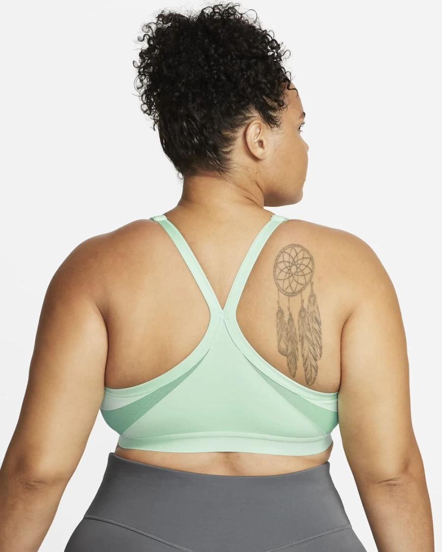 Nike Women's Indy Light-Support Padded V-Neck Sports Bra Plus Size - Mint Foam/Light Menta/White
