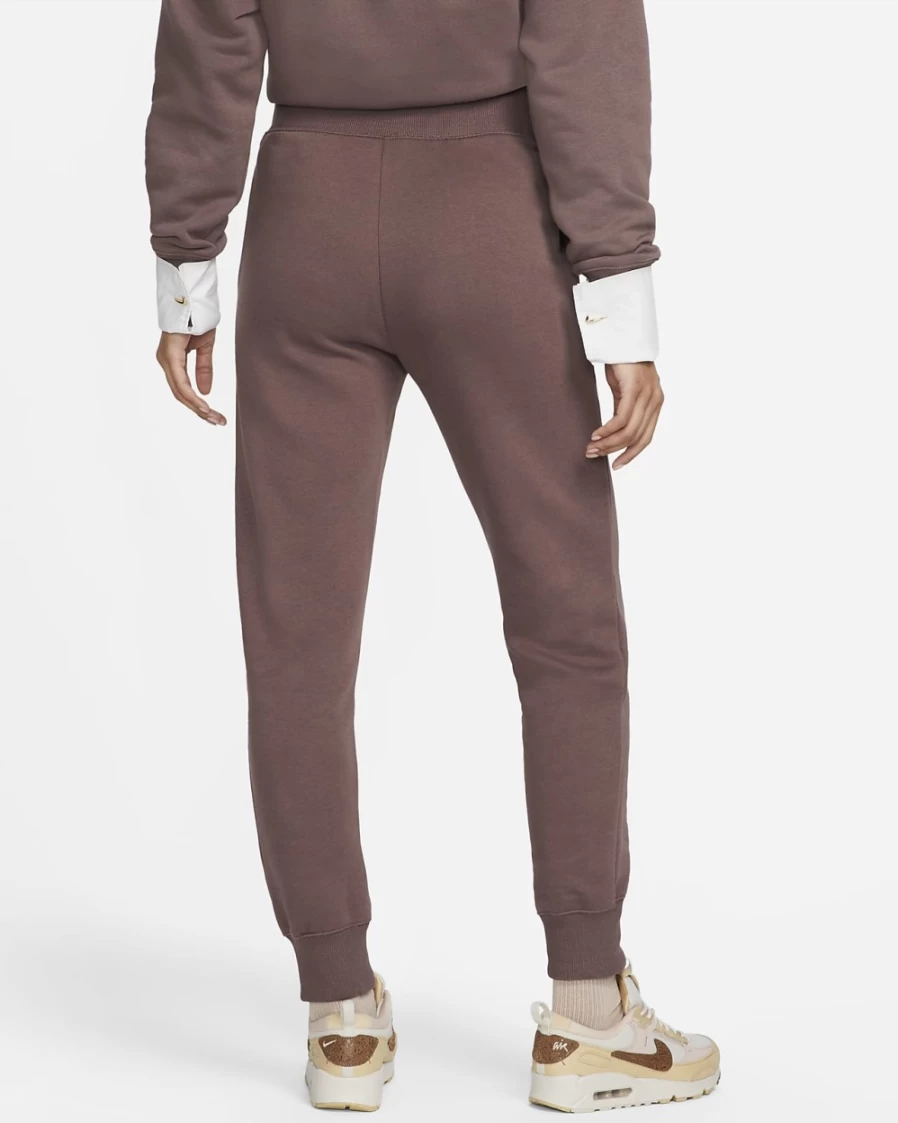 Nike Women's High-Waisted Fleece Joggers in Plum Eclipse/White - Phoenix Fleece Sportswear Pants